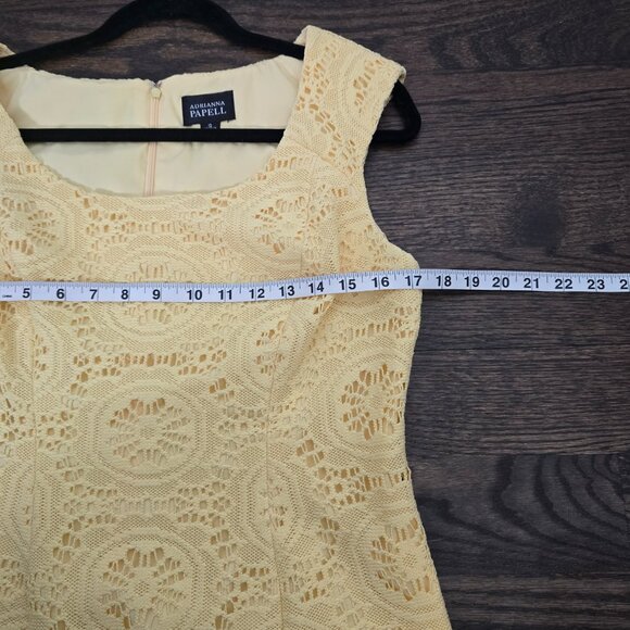 ADRIANNA PAPELL Womens Sleeveless Eyelet Sheath Dress SZ 12 Cocktail Wedding - Picture 5 of 9